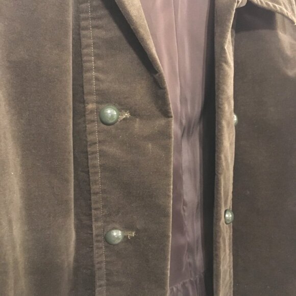 Talbots Dark Olive Green Velvet Blazer 16W - Picture 3 of 8